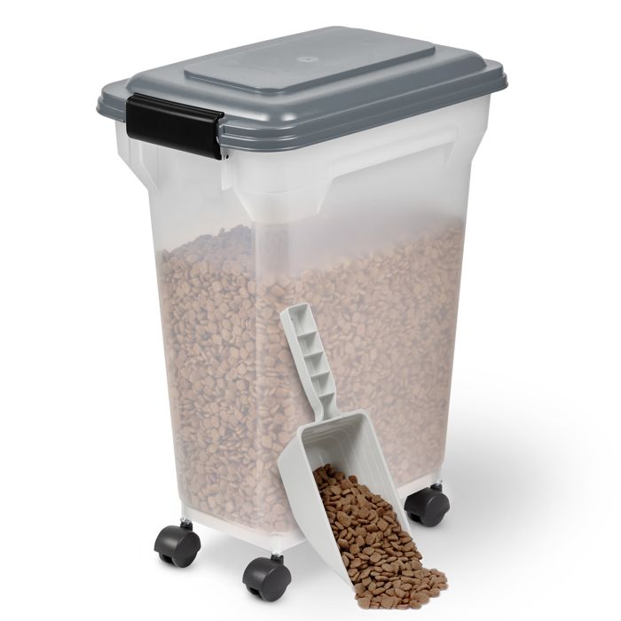 Meilleurs prix pour Conteneur de stockage d'aliments pour animaux - IRIS OHYAMA - 20 L/7,5 kg - Hermétique - Transparent - Gris