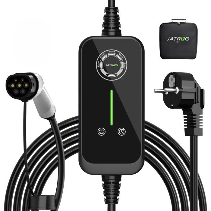 JATRHG EV Chargeur 12M 3.6KW-1.5KW 16A|13A|10A|8A Type 2 Câble de Charge Voiture Electrique Portable Courant Commutable chargeur EV