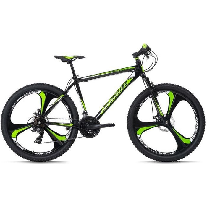 VTT semi-rigide - KS Cycling - Sharp noir-vert - TC 46 cm - Freins à disque - Homme