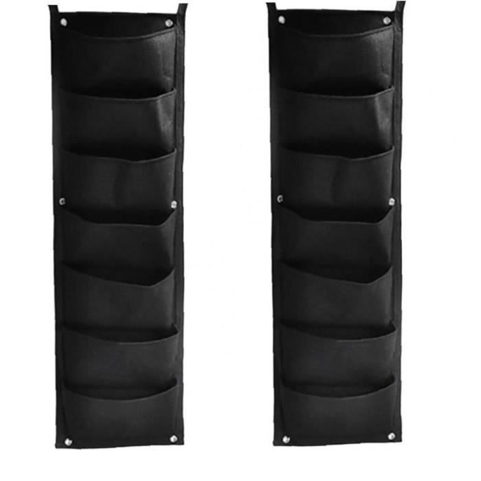 Jardinière Murale Verticale 7 Poches - Sac Plantation Feutre Imperméable Pour Fleurs Herbes Balcon Jardin