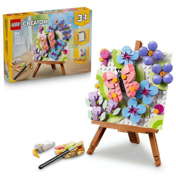 LEGO Creator 3-en-1 31390 Tableau Floral - Jeu de Construction dès 8 ans - Décoration DIY