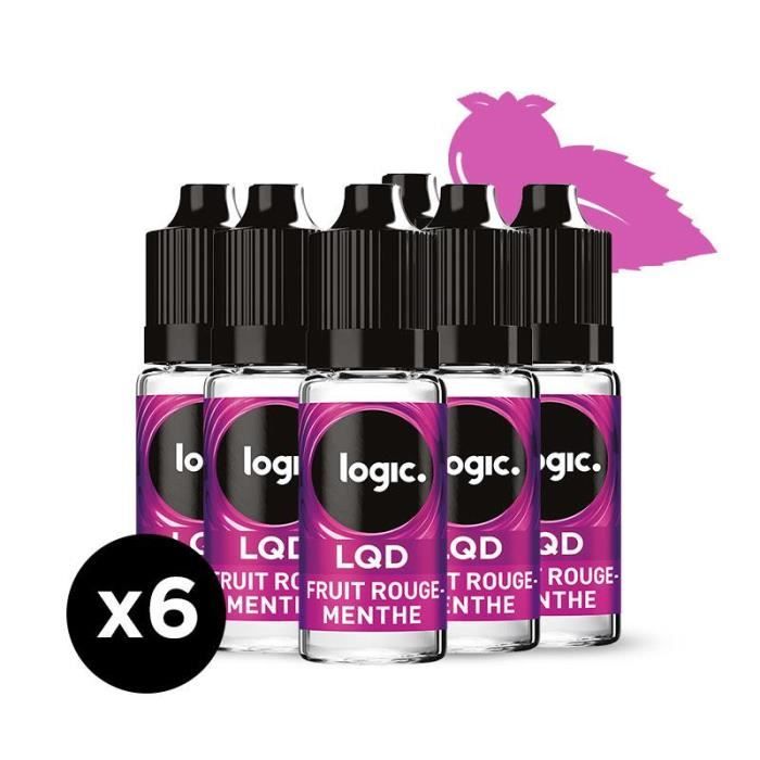 Logic LQD Goût Fruit Rouge Menthe 6 mg 6 bouteilles d'eliquide