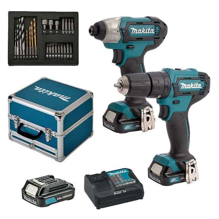 Combopack sur accu CXT 10 8V: HP331D + TD110D + 3x BL1021B + 1x DC10SB + coffret Makita CLX228SAX2 - vue 2