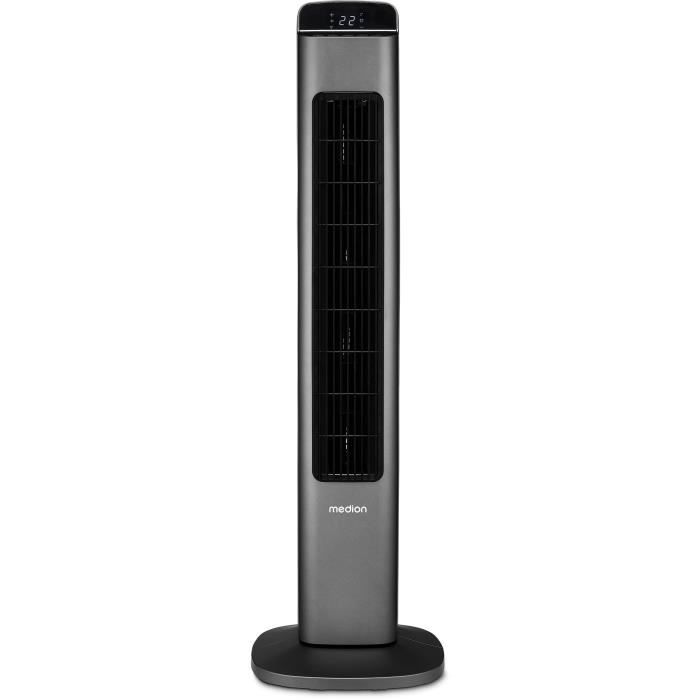 Ventilateur colonne MEDION Hauteur 91 cm 5 vitesses Oscillation 80° Télécommande