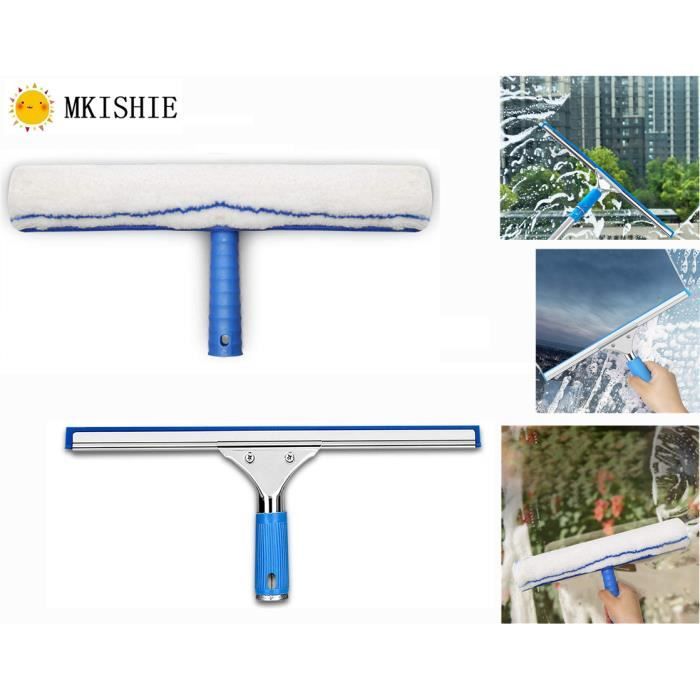 Raclette De Douche En Silicone - 22 Cm Noir - Avec Crochet Ventouse - Pour Vitre, Carrelage, Voiture