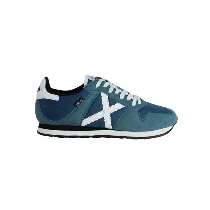 Munich Baskets Munich Massana 525 Bleu pour Homme - MUNICH - Cuir - Lacets - Plat
