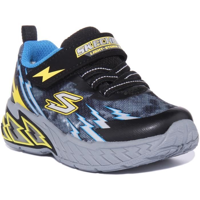 Skechers Baskets Enfants - SKECHERS - Light Storm 2.0 - Gris Noir - Synthétique - Lumineuses