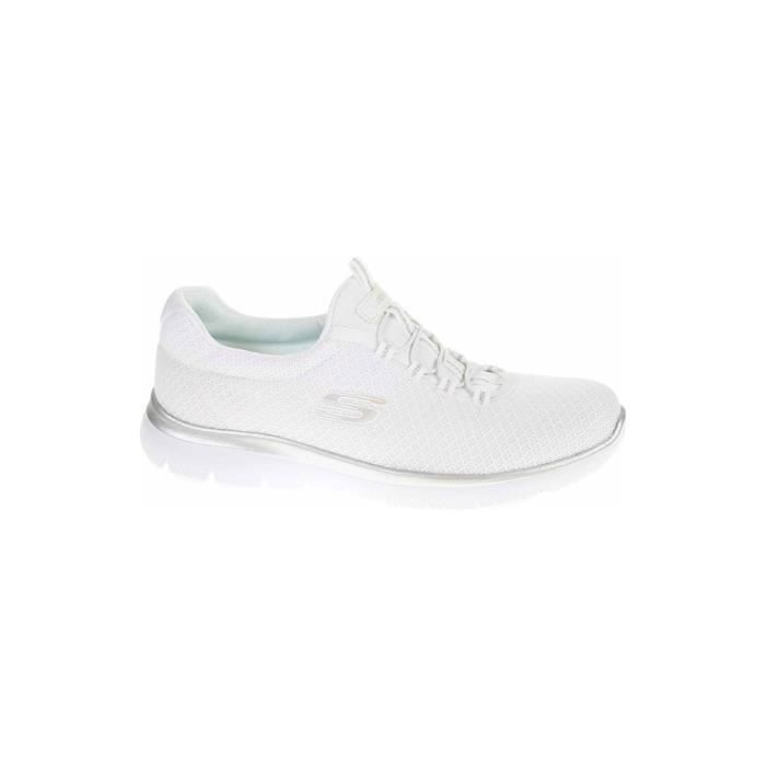 Skechers Baskets Skechers Summits - SKECHERS - Blanc - Femme - Lacets - Plat - Textile