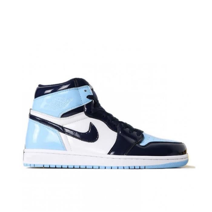 Basket Nike Air Jordan 1 UNC Patent AJ 1 Homme Femme Chaussure CD0461-401  Blue-Noir Blue/noir - Cdiscount Chaussures