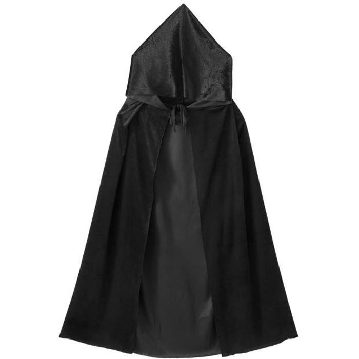 Pdycoy Longue Velours Capuche Halloween Capuche Black 150cm L Cloth Cape Pour Adulte Enfant Unisexe Cosplay 