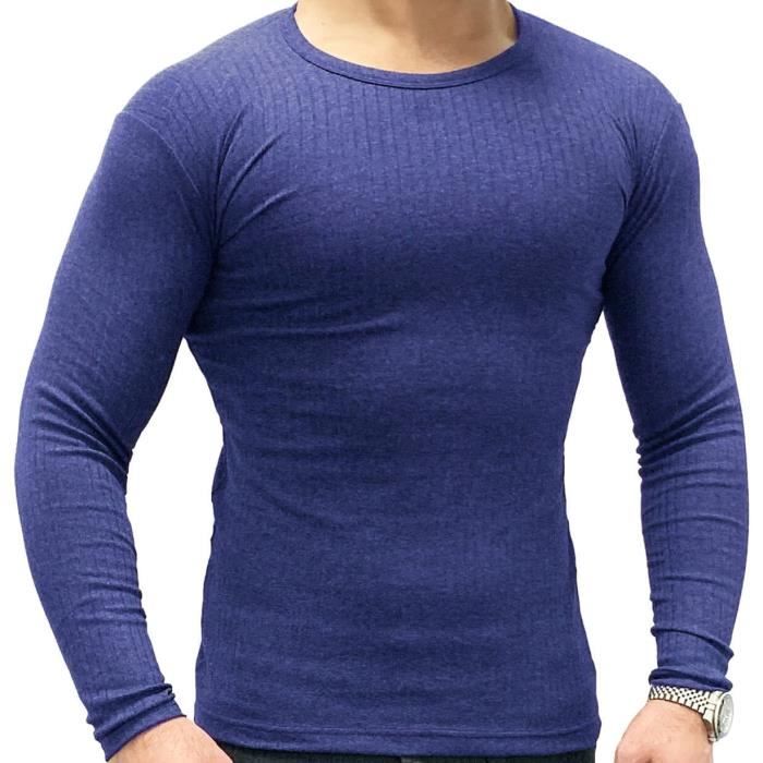 T-shirt thermique chaud à manches longues homme - Garcia Pescara - Bleu -  Respirant - Sports d'hiver Bleu - Cdiscount Sport