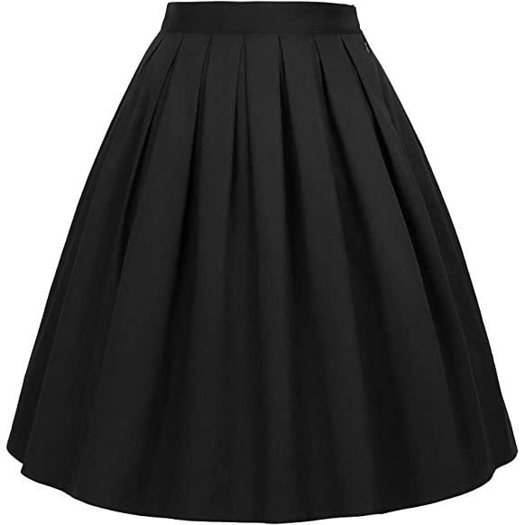 Jupe Midi Femme - Marque - Taille Haute - Design ?� Pois - Noir Noir - Cdiscount Pr??t-?�-Porter