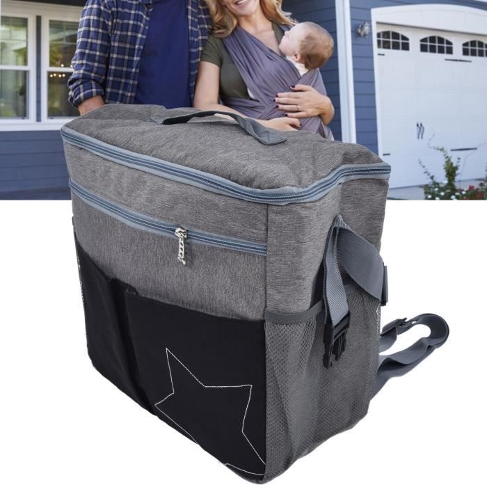 Sac à Langer Bébé Multifonction LEcylankEr - Avec Lit Bébé Intégré, Matelas, Moustiquaire Et Port USB - Sac Isolant - 41x30x16 Cm