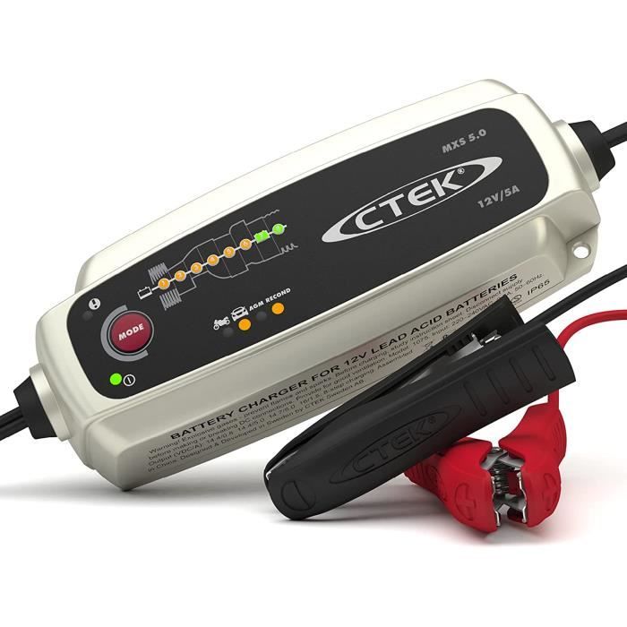 CTEK MXS 5.0, Chargeur De Batterie 12V 5A, Compensation De Température Intégrée, Chargeur De Batterie Voiture Et Moto, Chargeur De