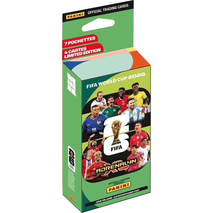 Cartes à collectionner Panini World Cup 2026 TC Blister 7 pochettes et 4 cartes en Edition Limitée