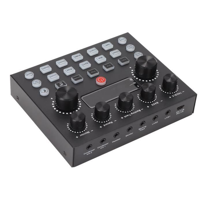 Mixeur Audio Streaming RVB XLR - Geekria - 48V Phantom, Faders, Effets Voix, Podcast & Jeu