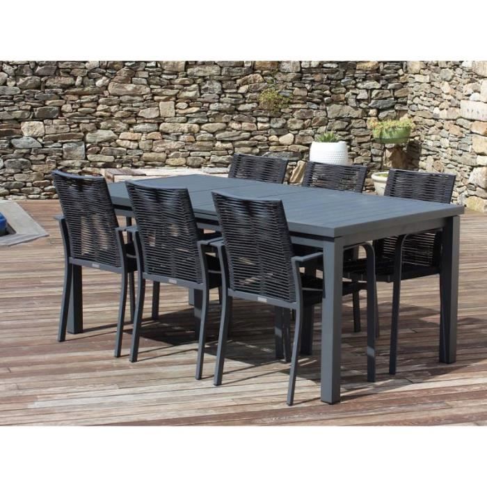 Salon De Jardin Cordoba Fauteuils Cordes Couleur Anthracite