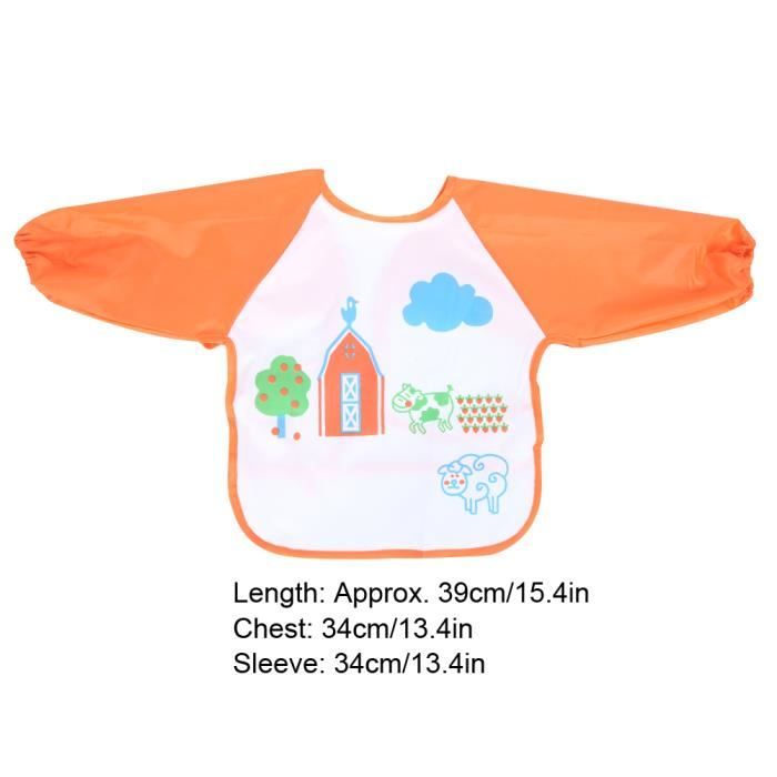 Bavoir Dme Amexo Bavoirs Bébé Avec Manches Longues, Étanche Bavette De Sevrage Avec BLW & Poches Facile à Nettoyer Et Lavable En Machine, Imperméable Bib Bébé En PU Pour Bébés Infants 6