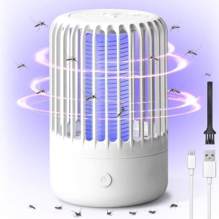 Lampe Anti-moustiques USB Rechargeable - Portatif, Piège à UV (360-400nm) Pour Intérieur - Zone 50-120m², Noir