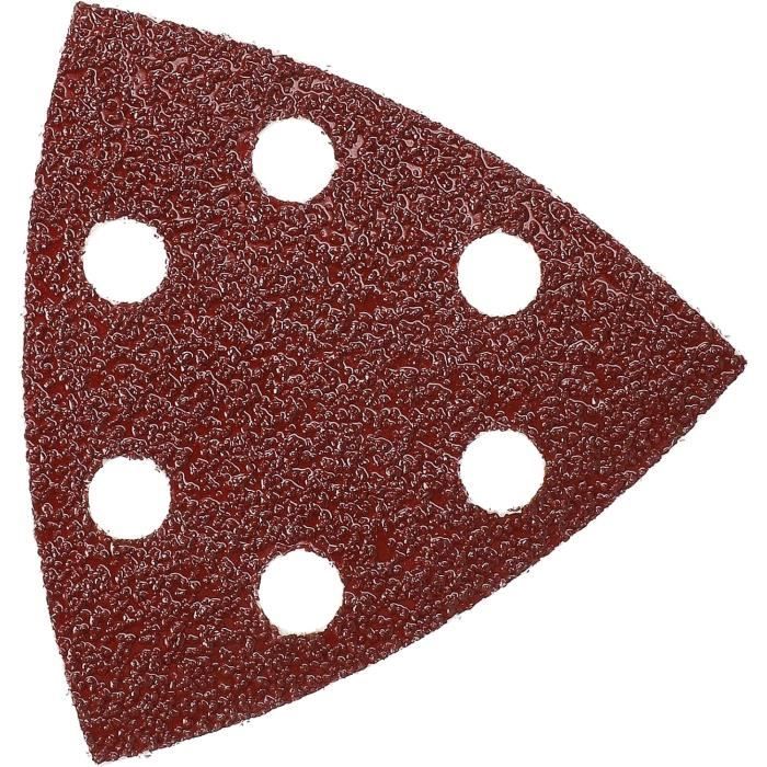 Lot de 3 patins de ponçage triangulaires de rechange, 93 x 93 x 93 mm, 6 trous (noir) | Leroy Merlin