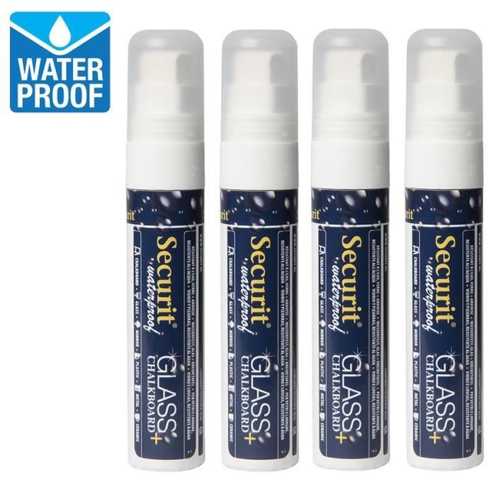 4 feutres craie blanc waterproof 2,7 Blanc