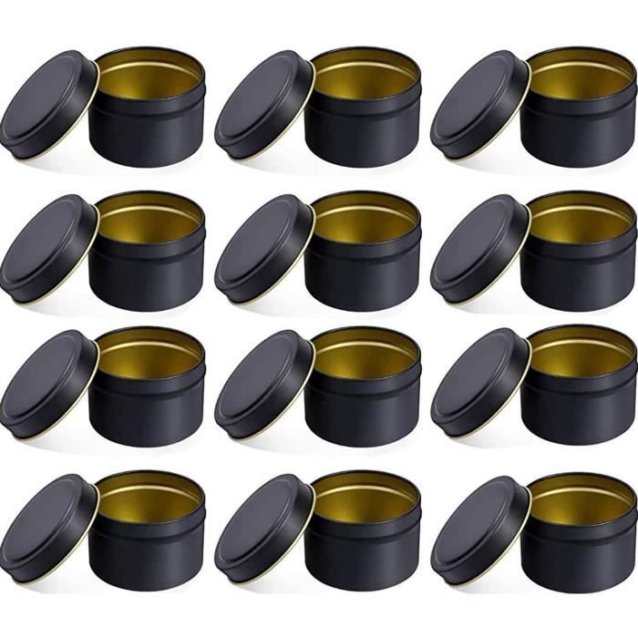 Lot de 12 Contenants de Bougie, Pot a Bougie Vide Metal avec Couvercle