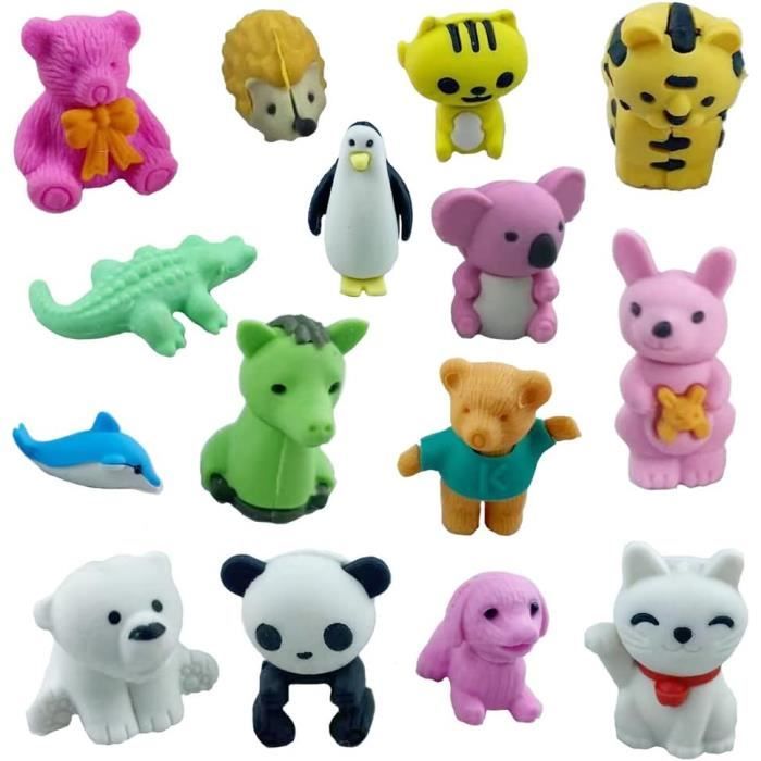 Lot De 10 Gommes Puzzle 3D Détachables Multicolores - Gommes Fantaisie Mignonnes Pour Enfants, 5 Formes Amusantes