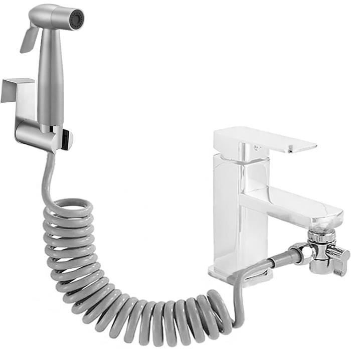 Flexible de douche,tuyau à ressort télescopique, flexible rétractable pour douchette, WC et bidet (3M Noir) | Leroy Merlin