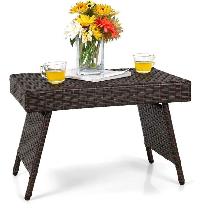 Table De Jardin CLP Nuvela 60 X 60 Cm - Polypropylène Résistant Aux UV - Pour Balcon, Terrasse, Intérieur - Blanc
