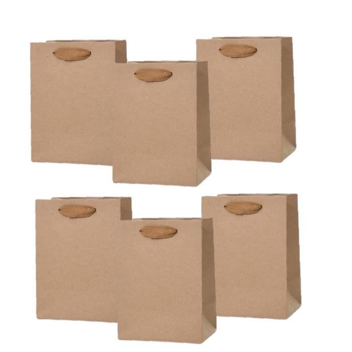 Kraft 1 X Papier Kraft Emballage Sac avec Poignée Magasin Emballage Cadeau Pochettes 
