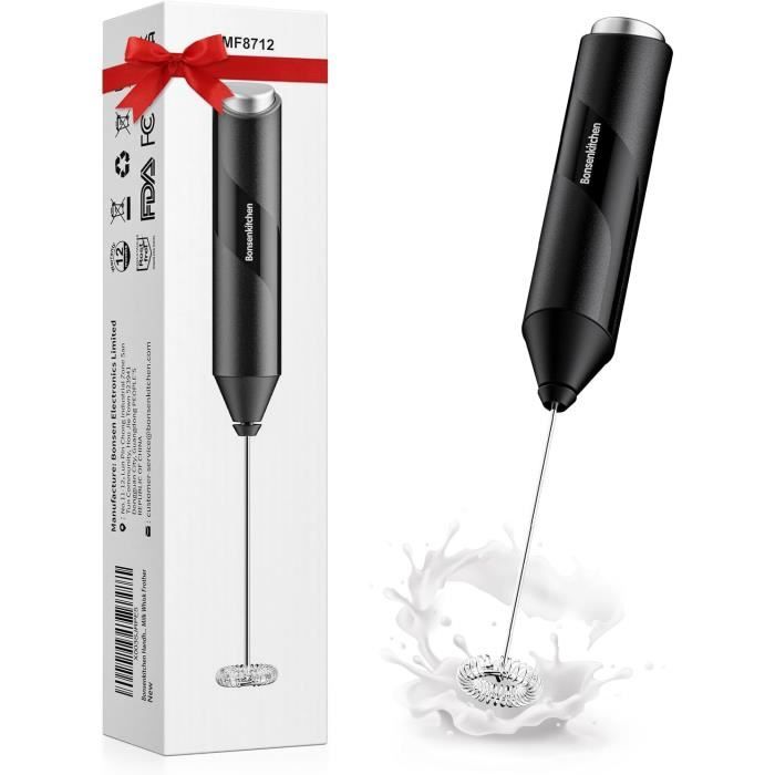 Mousseur à Lait électrique USB Accessoire En Acier Inoxydable (noir