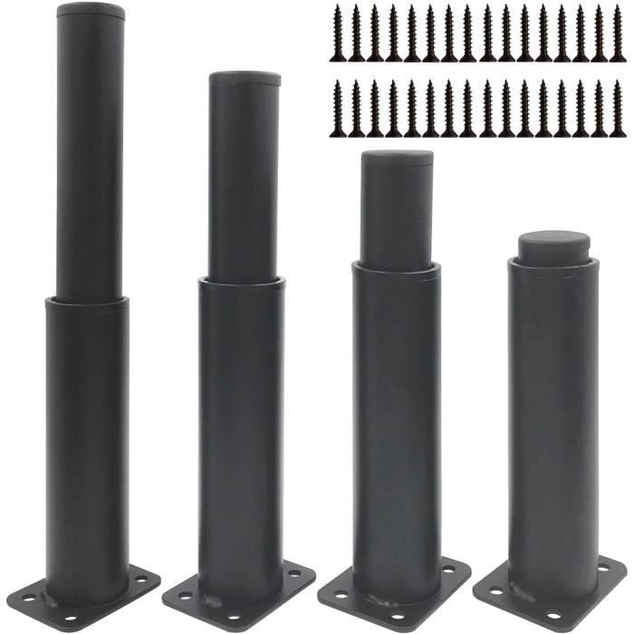MUXHEL Lot De 3 Supports A4 Réglables En Hauteur Acier Inox – Présentoirs Publicitaires Affichage Noir Stable 38-60 Cm
