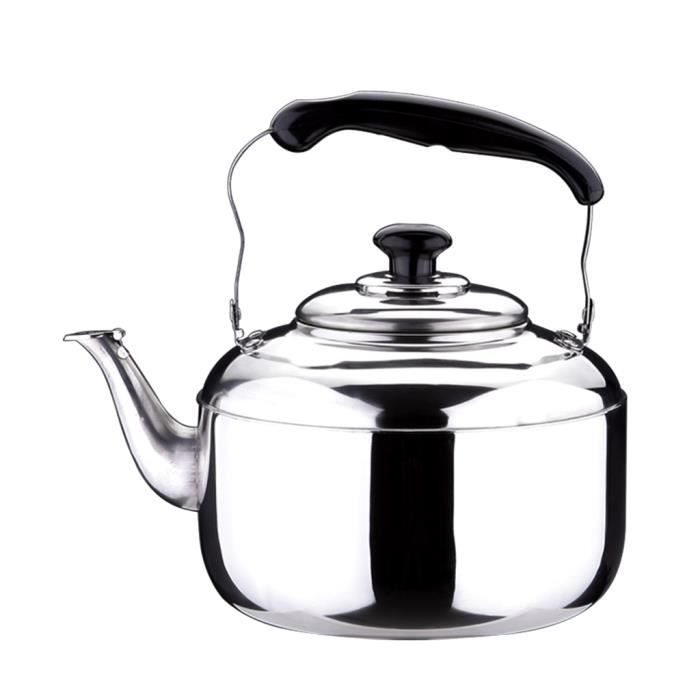 Pour thé café 2,5 l bouilloire à sifflet Argenté Bouilloire sifflante En acier inoxydable Pour toutes les plaques de cuisson 