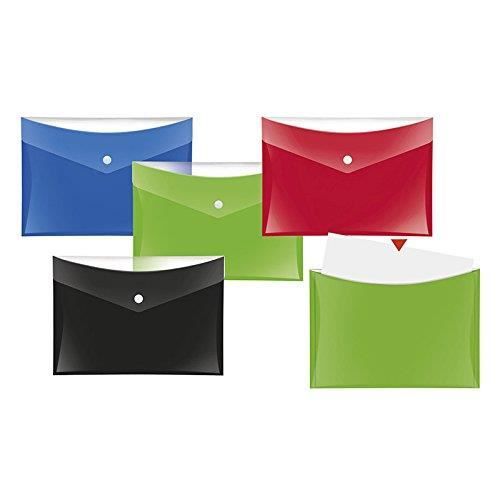 Lot De 10 Porte-documents A5 Transparents - 22,7 X 18 Cm - Fermeture - Imperméables - 7 Trous Pour Classeur - Pour Reçus, Factures, Documents