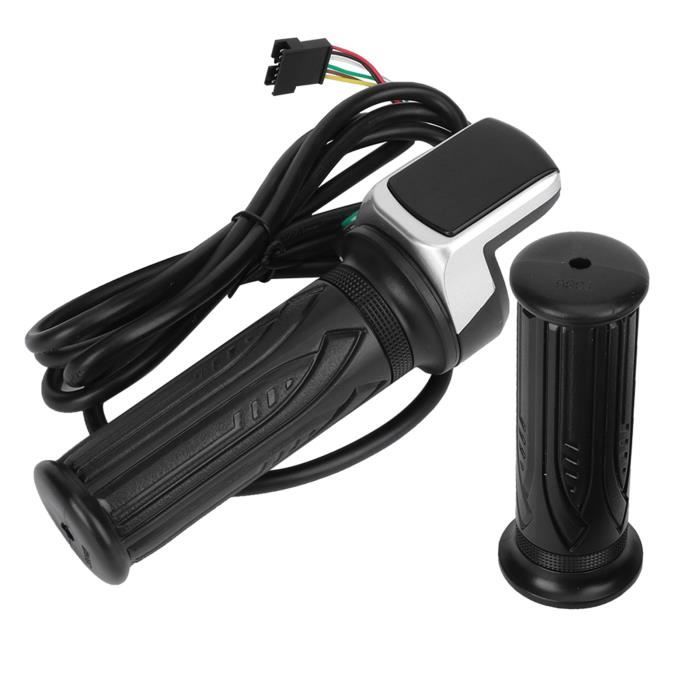 Alomejor E Bike Throttle Grip LCD Affichage de la quantité électrique avec Interrupteur EBike Vitesse Gouvernant la Poignée des Gaz 6 Cœurs (36V