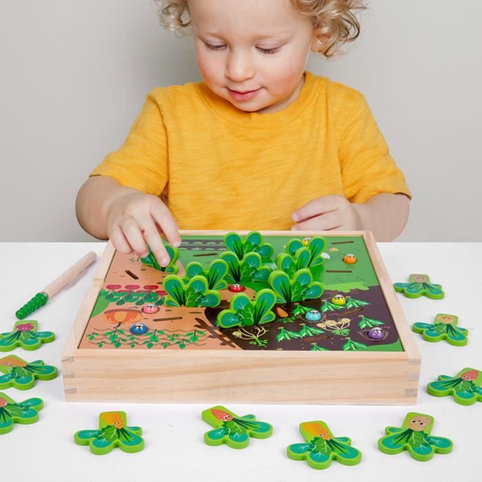 UMU Kit de découpe de légumes en bois pour enfants – Jouet de cuisine avec aliments pour couper et accessoires de cuisine pour enfants (couteau en bois, planche à découper, sac à