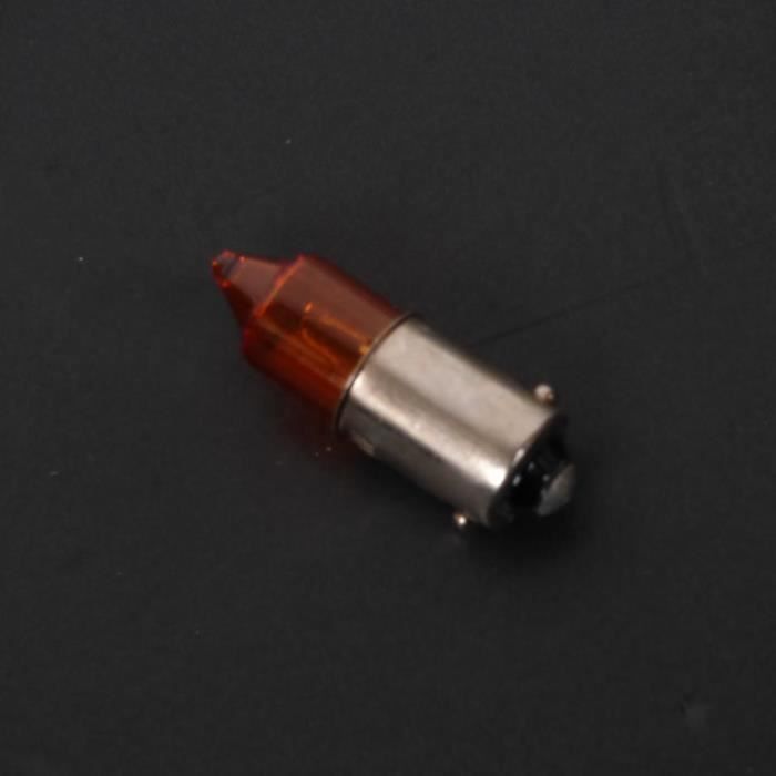 Ampoule baïonnette orange 12V puissance 10W et un culot de 8mm type BA9s