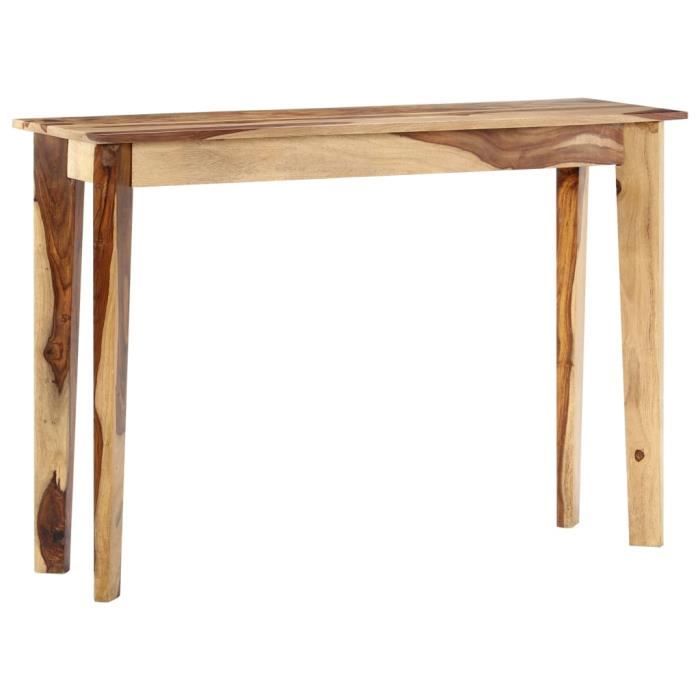 table console en bois de sesham massif - vidaxl - rectangulaire - style campagne - 110x35x76 cm