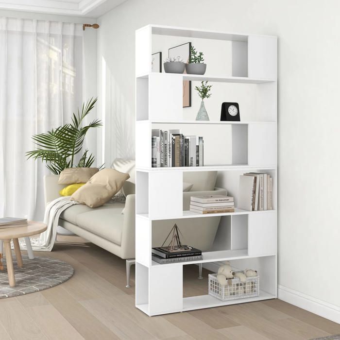 vidaXL Bibliothèque/Séparateur de pièce Blanc 100x24x188 cm 3082071