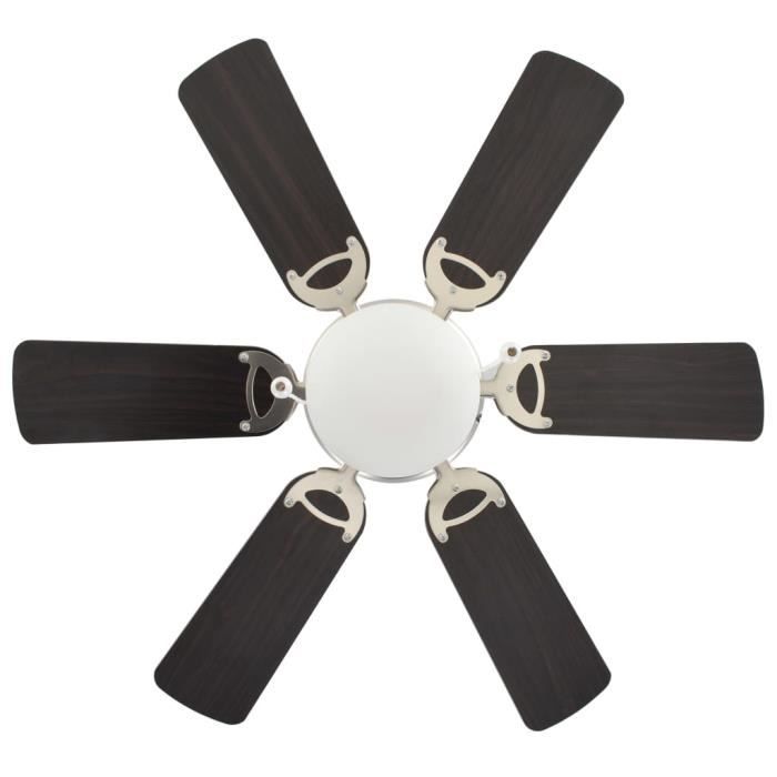 Ventilateur de plafond orné avec lumière 82 cm Marron foncé LVD