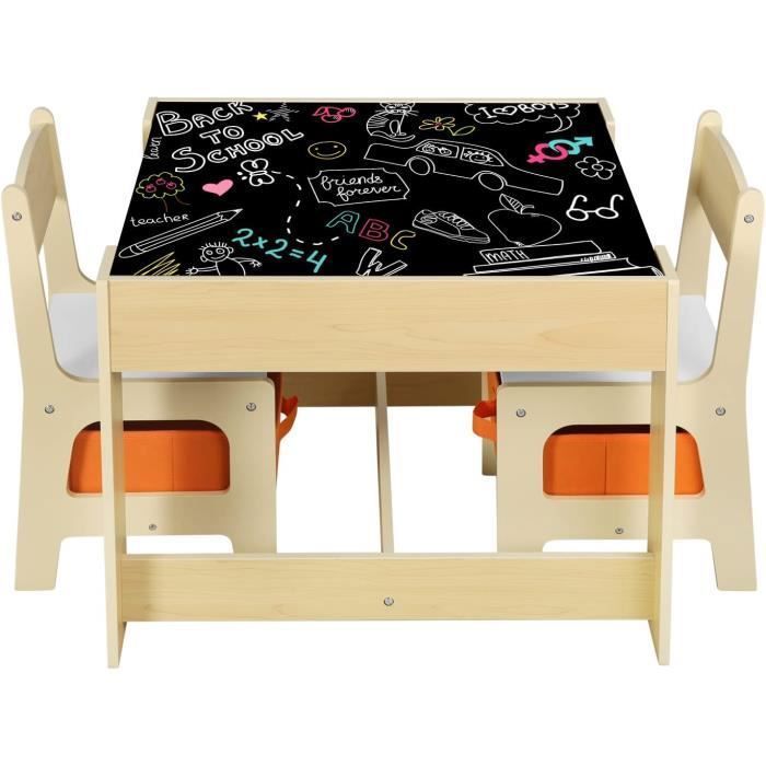 Ensemble Table+chaises En Mdf Pour Enfants.1 X Table Enfant + 2 Chaises  Enfants D'âge Préscolaire - Petit meuble enfant BUT