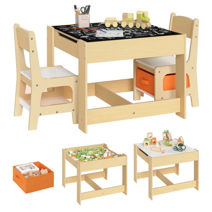 Ensemble Table+chaises En Mdf Pour Enfants.1 X Table Enfant + 2 Chaises  Enfants D'âge Préscolaire - Petit meuble enfant BUT