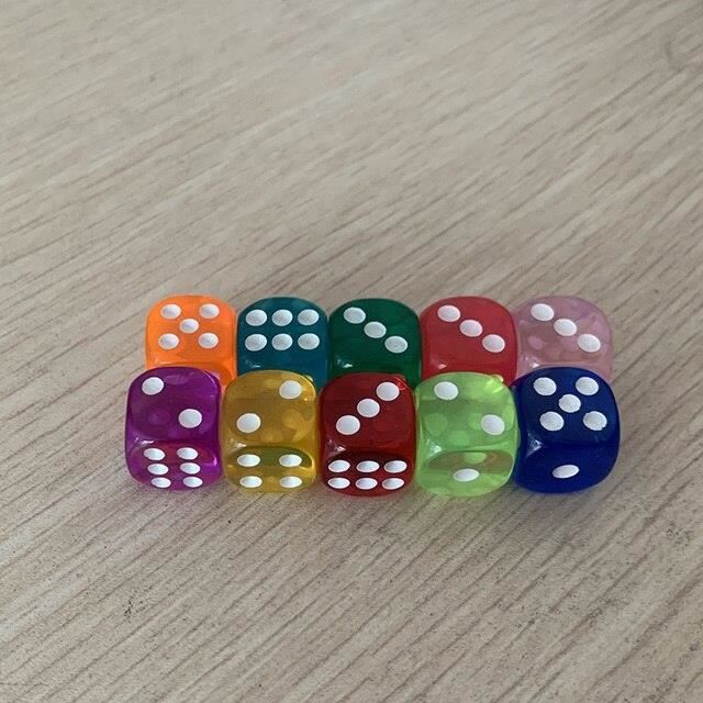 SIQUK 100 Dés à Jouer 12mm - 10 Couleurs Vibrantes - Dés 6 Faces Pour Jeux Et Maths