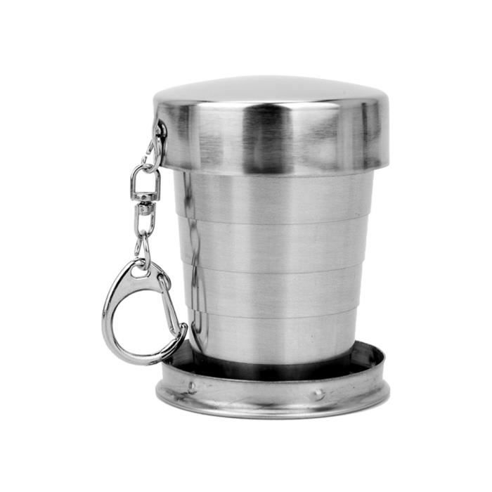 Tasse Pliable Vintage En Métal Argenté - Made In USA - Occasion