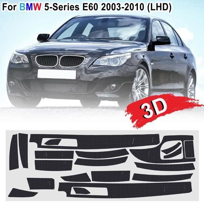 Ywei Garniture Autocollant Décalque De Vinyle Fibre De Carbone Pour BMW Série 5 E60 2003-2010 3D MAT