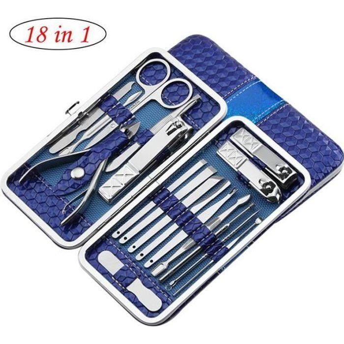 Kit De Manucure Pédicure 7 Pièces En Acier : Coupe-ongles, Ciseaux & Accessoires - Noir