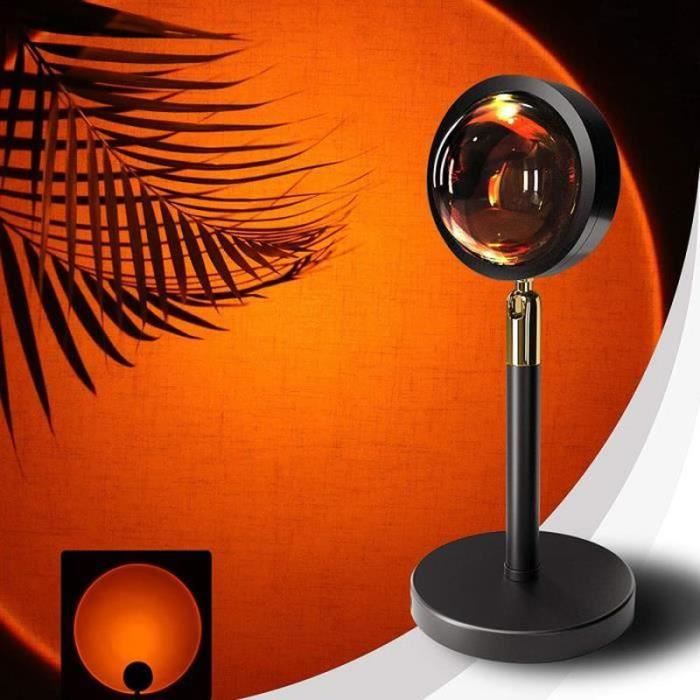 AWY25079-Sunset Lamp Lampe Coucher de Soleil 360 degrés de Rotation Projection lumière de Nuit projecteur LED pour Chambre Salon S