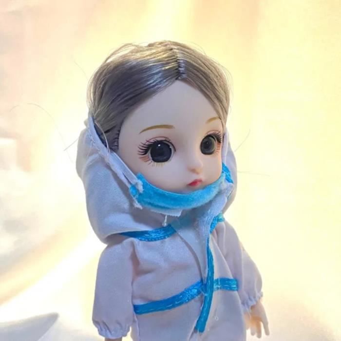 Costume Pour Poupée/peluche 17 Cm – Vêtement Doux Bleu Et Noir Avec Accessoire Caméra, Pour Collectionneurs, Jeux D'enfants