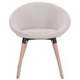 Home® Chaise de Salon Scandinave - Chaise de salle à manger - Fauteuil Chaise de cuisine Chaise à dîner Crème - Tissu 4234-1