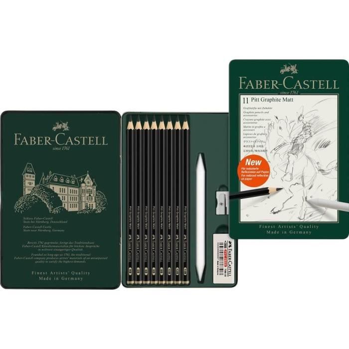 Graphite Crayon Set 115220 - Set De Crayons Pitt Graphite Matt, 11 Pièces, Y Compris Essuie ...